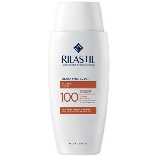 Rilastil Ultra Protector Fluid 100 Λεπτόρρευστο, Ενυδατικό Γαλάκτωμα Προσώπου, Σώματος Πολύ Υψηλής Προστασίας για Ευαίσθητες Επιδερμίδες 75ml